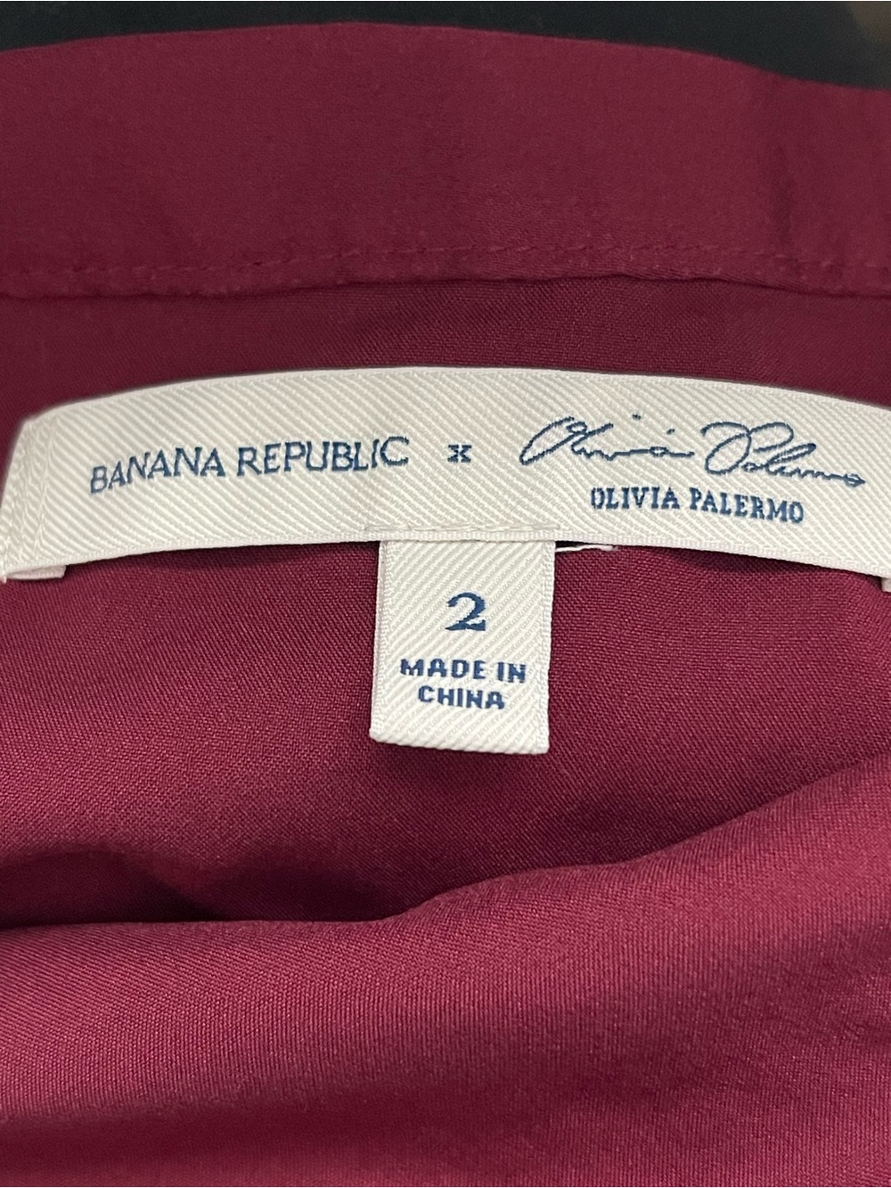 Banana Republic x Olivia Palermo Burgundy Asymmetrical Satin Skirt - Picture 3 of 5